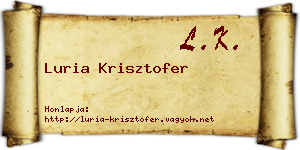 Luria Krisztofer névjegykártya
