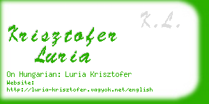 krisztofer luria business card